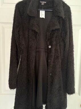 Windsor Black Teddy Faux-Fur Coat